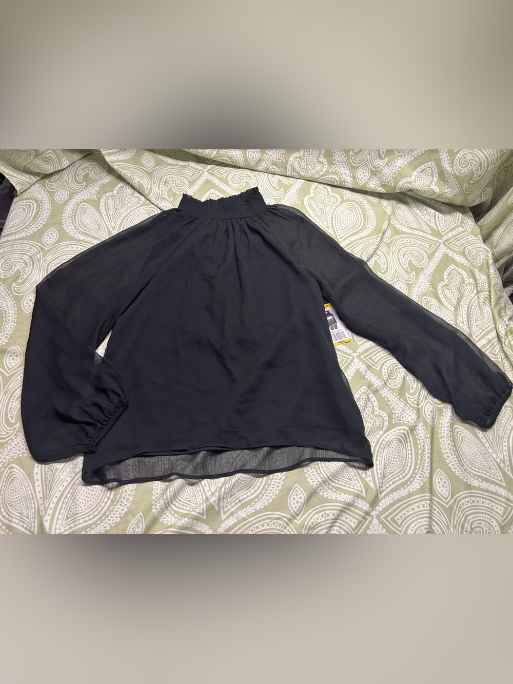 ⚛️NWT Joie Black Smocked High-Neck Long Sleeve Top